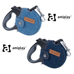 Amiplay Correa Retráctil Infini con funda Denim correa para perros