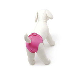 Braguita higiénica Camon de microfibra rosa para perras en celo, Talla 0 lavable y con excelente ajuste