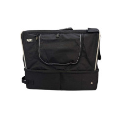 Transportín Quibropets plegable negro 43x33x35 cm para perro gato, bolso de viaje ventilado y ligero.
