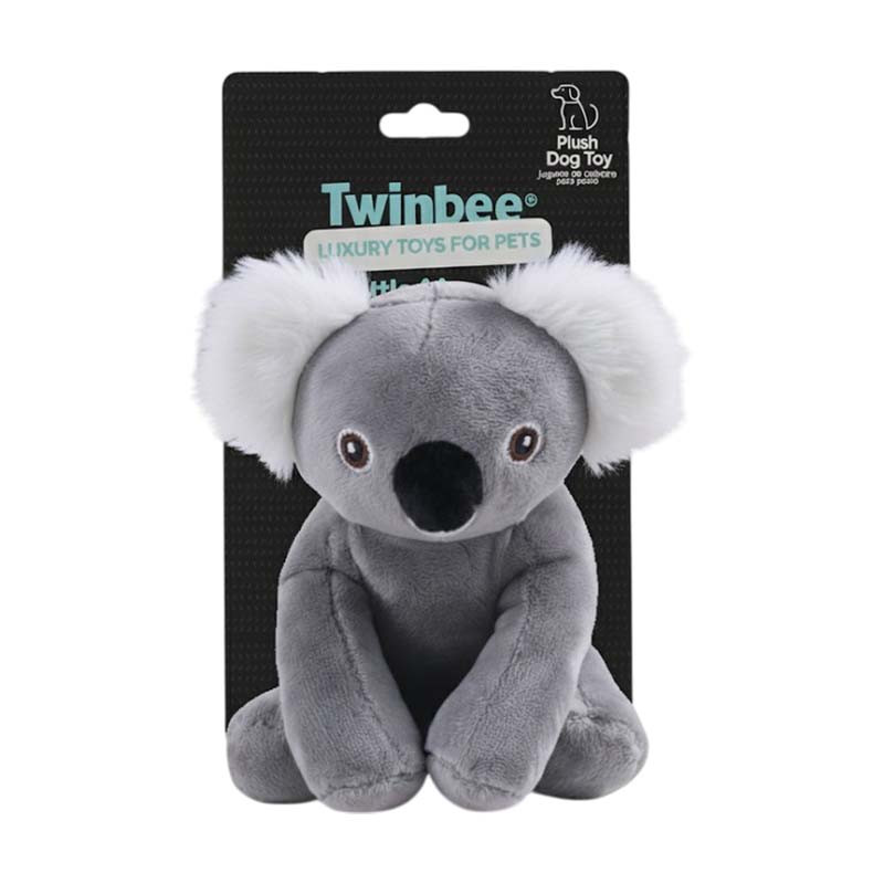 Peluche Koala para Perros Twinbee con sonido, juguete suave squeaker gris