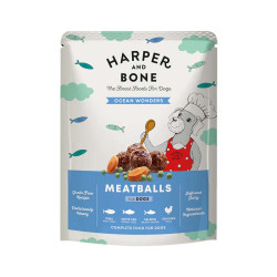Harper and Bone albóndigas para perros con sabor a atún, pescado blanco, salmón y pollo