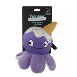 Juguete para perros Twinbee Pulpo de peluche con cucurucho de goma