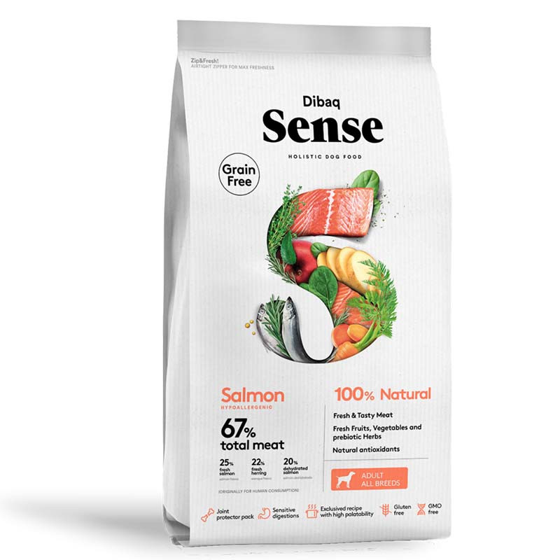 Dibaq Sense Grain Free pienso salmón sin cereales para perro hipoalergénico piel sensible