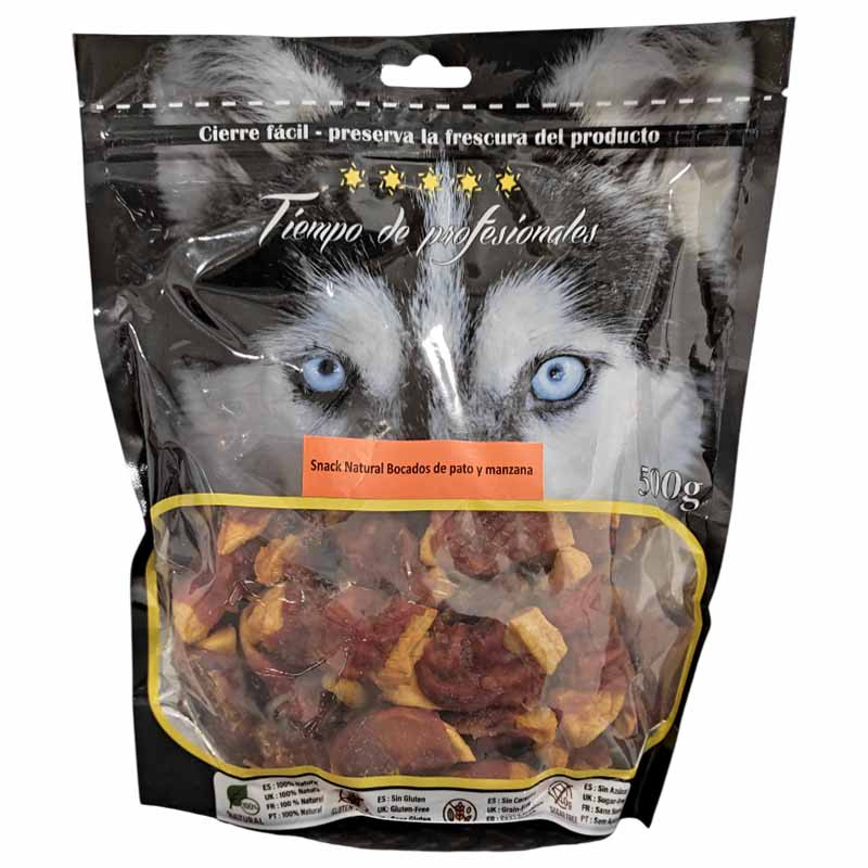 Bocaditos de pato con manzana para perros Tiempo de Profesionales – snack natural