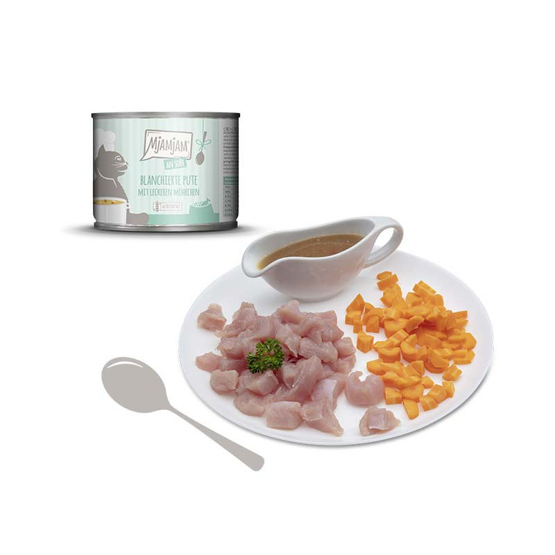 MjAMjAM Pavo con Zanahorias ingredientes naturales – pavo fresco y zanahorias en salsa para gatos