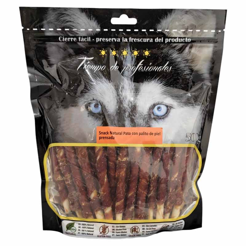 Envase Snacks Tiempo de Profesionales Pato con Palitos de Piel Prensada 500gr