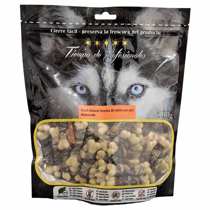 Envase Snacks Tiempo de Profesionales Huesitos de Calcio con Piel de Pescado 500gr