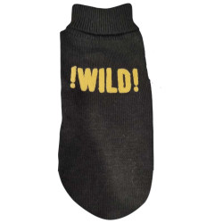 Jersey para perros Wouapy Pull Wild Negro con letras amarillas