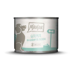 Lata MjAMjAM Pavo con Arroz y Calabacín comida húmeda natural para perros