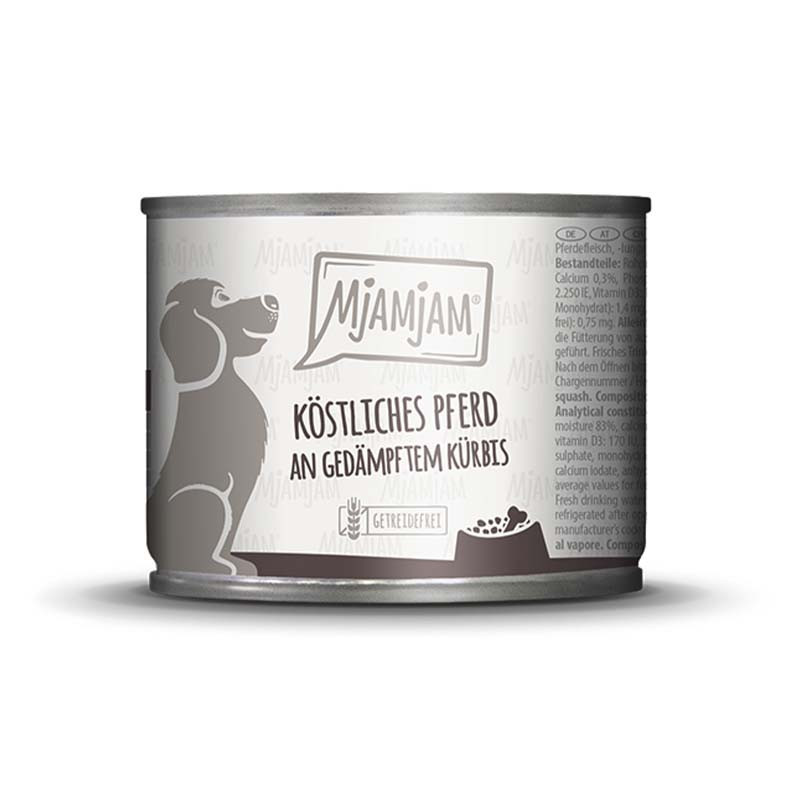 MjAMjAM Caballo con Calabaza lata comida húmeda para perros