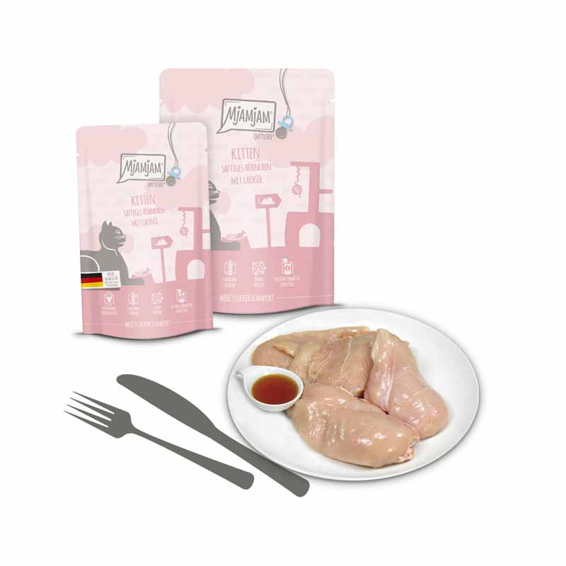 MjAMjAM ingredientes Gatito Pollo con Aceite de Salmón 125gr – comida húmeda kitten