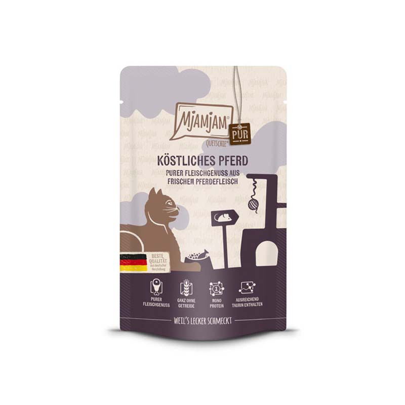 MjAMjAM Caballo Puro 125gr comida húmeda monoproteica para gatos