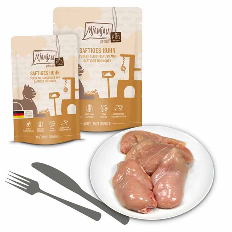 MjAMjAM Ingredientes pollo puro comida húmeda gatos