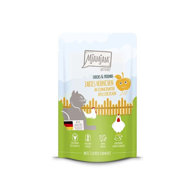 MjAMjAM Pollo con Manzana 125gr comida húmeda natural gato