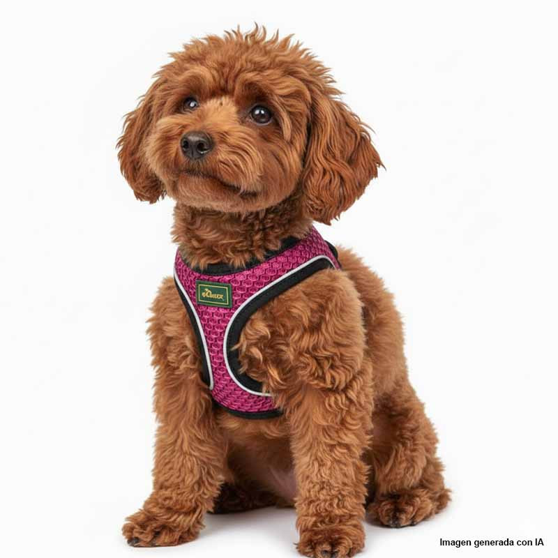 Perro con el Arnés Hilo Comfort Fucsia