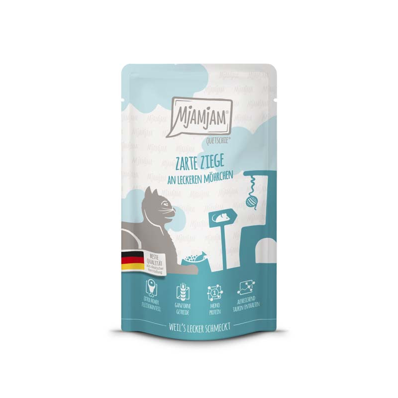 MjAMjAM Cabra con Zanahoria 125gr para gatos – Envase del producto