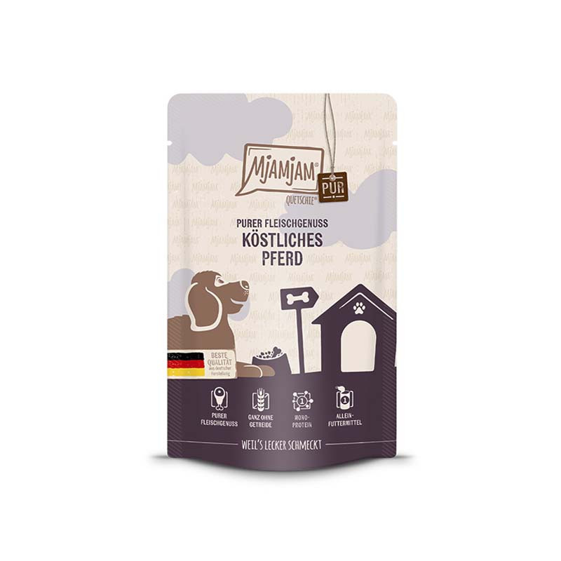 MjAMjAM Caballo Puro 125gr para perros – Envase del producto