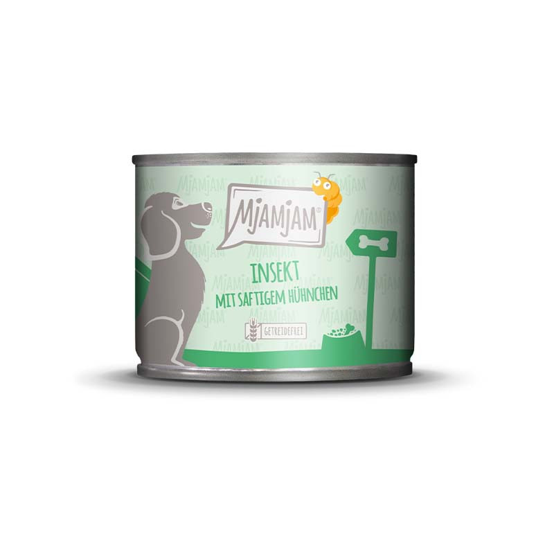 MjAMjAM Insecto con Pollo comida húmeda para perros – Lata del producto