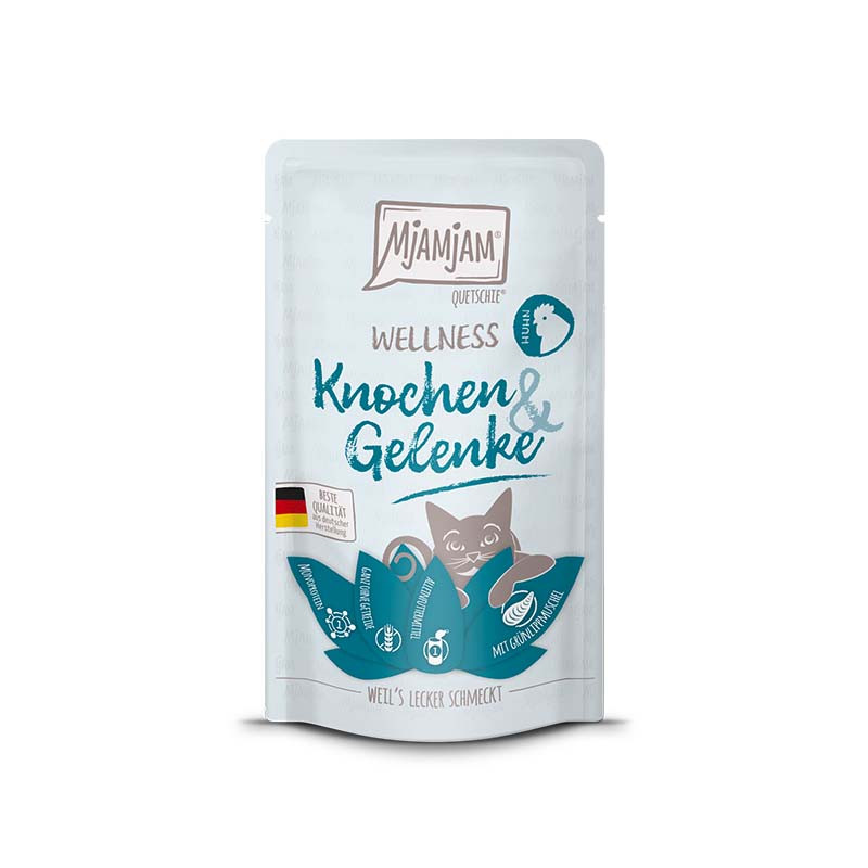 MjAMjAM Wellness Huesos y Articulaciones 125gr comida húmeda para gatos – Envase del producto