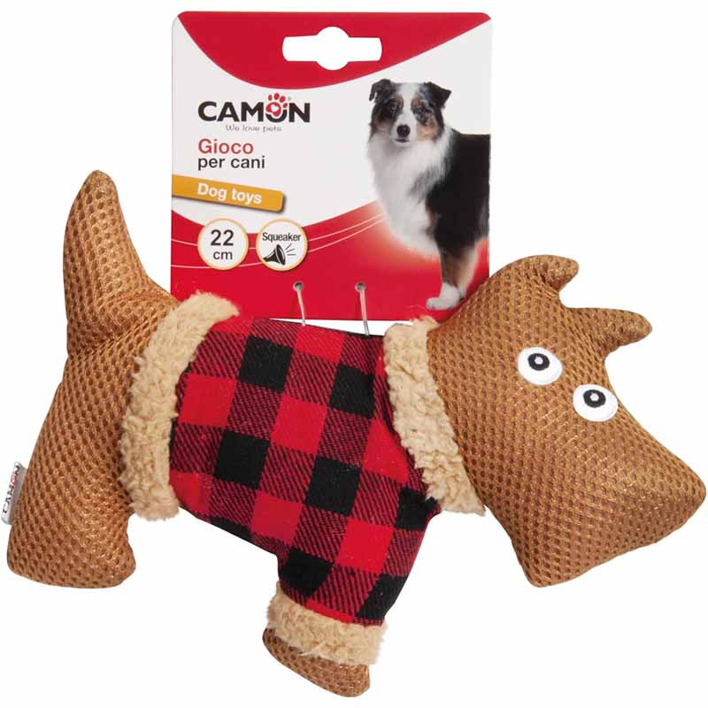 Camon perro de tela con chirriador juguete para perros