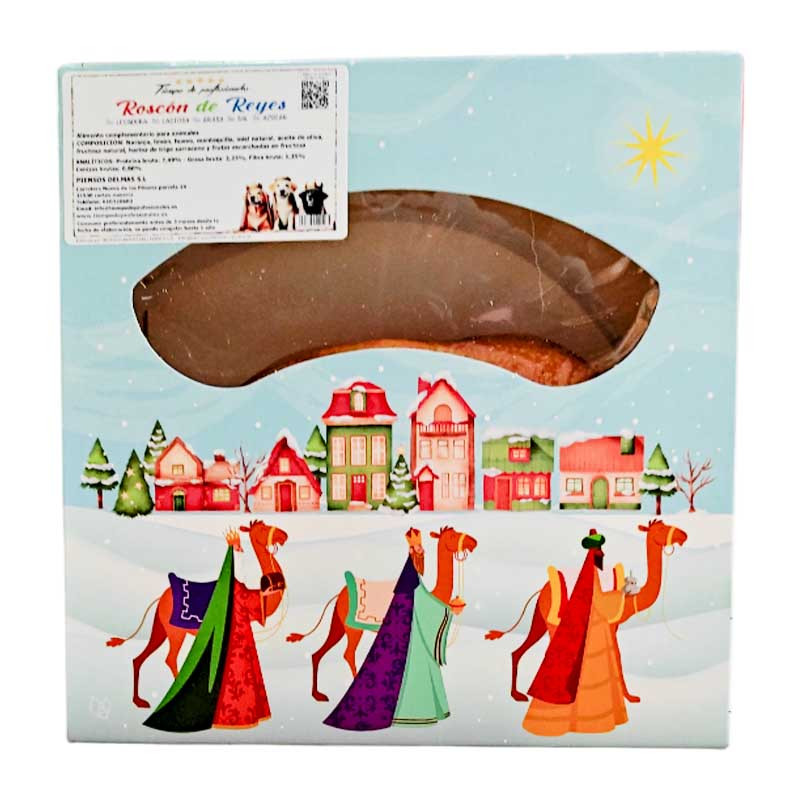 Roscón de Reyes para perros Tiempo de Profesionales en caja navideña