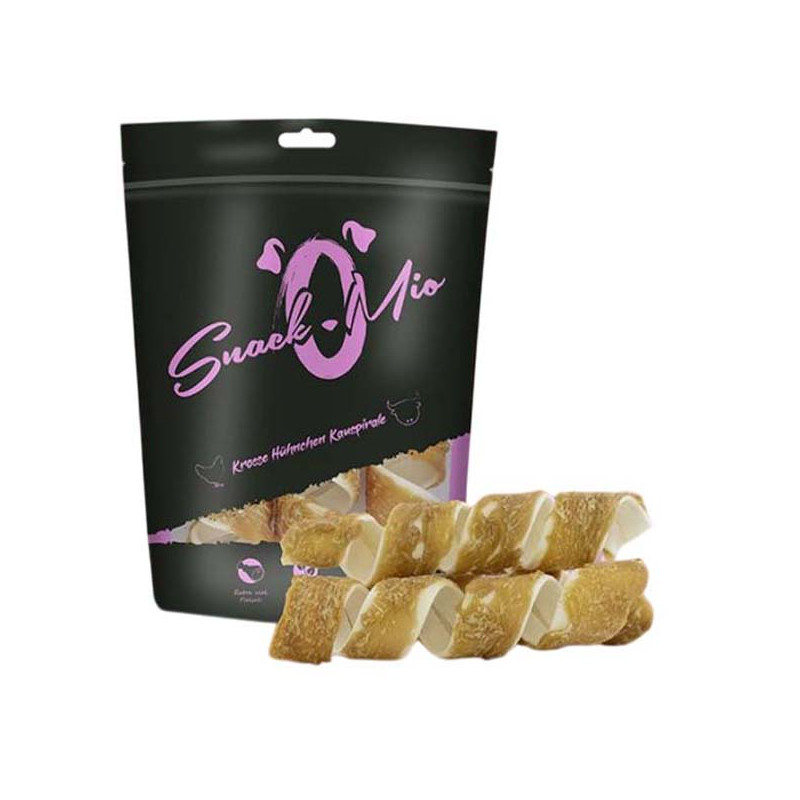 SnackOMio Espiral masticable de pollo crujiente para perros