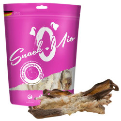SnackOMio orejas de conejo con pelo para perros 30 unidades