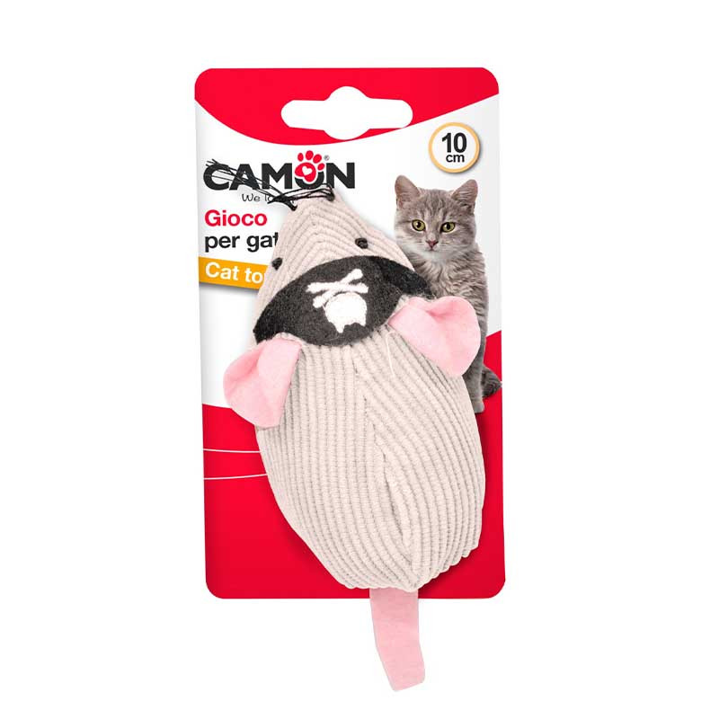 Camon ratón pirata para gatos con catnip color gris