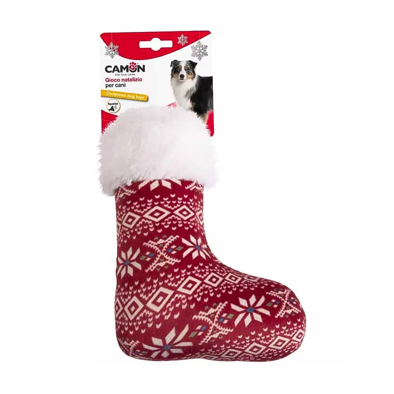 Camon juguete navideño para perros bota de Navidad