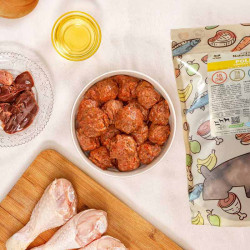 albondigas barf de pollo para perros