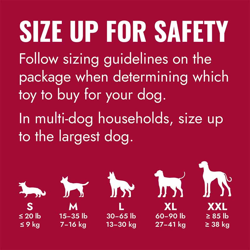 medidas Kong Classic Rojo juguete rellenable de caucho para perros