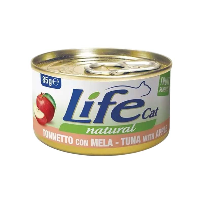Life Natural comida húmeda para gatos de Filetes de Atún con Manzana de 85gr para gatos.
