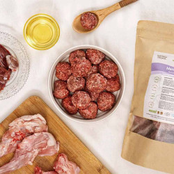 albondigas barf de conejo para gatos