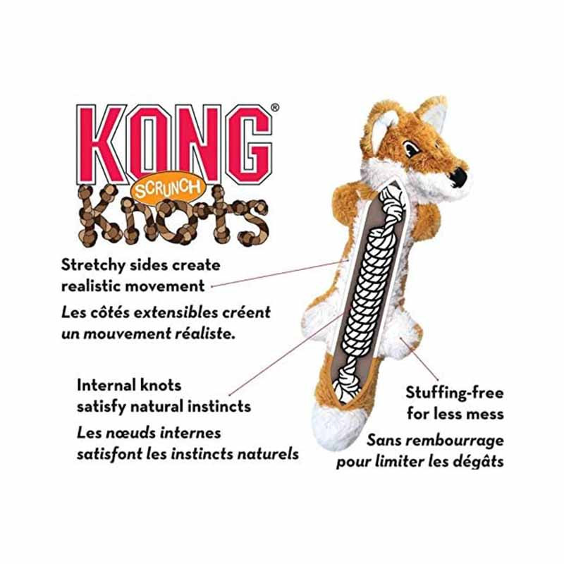 peluche KONG zorro con cuerda interna para perros