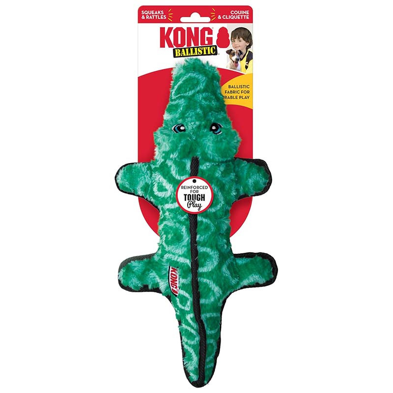 kong-peluche-perro-ballistic-crocodile-ml-verde-resistente