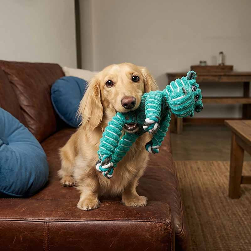 perro-jugando-con-juguete-kong-floppy-knots-hipopotamo