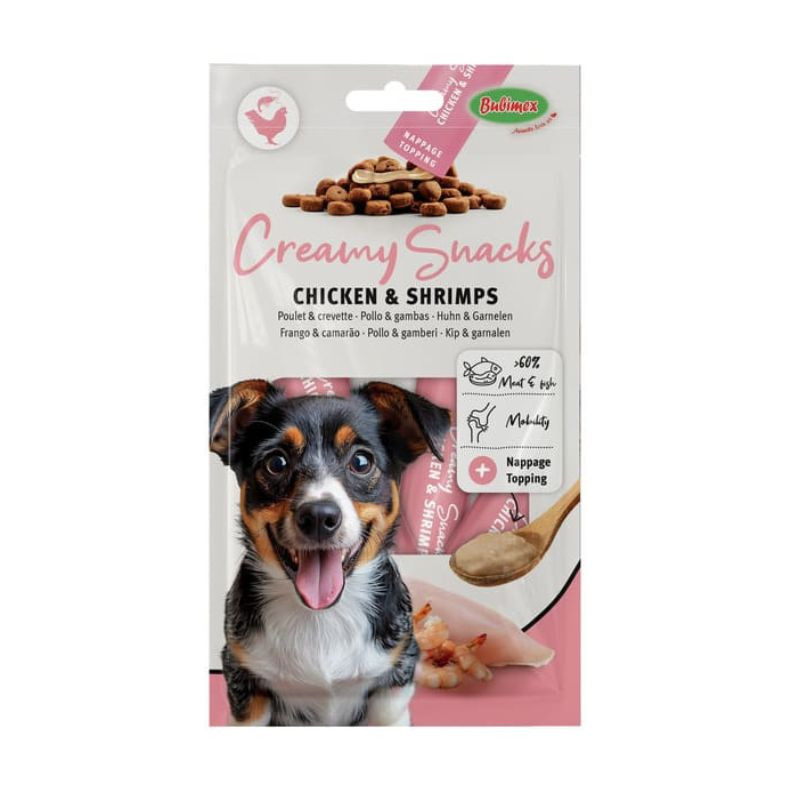 Bubimex Creamy Dog snack cremoso pollo y gambas para perros 60gr