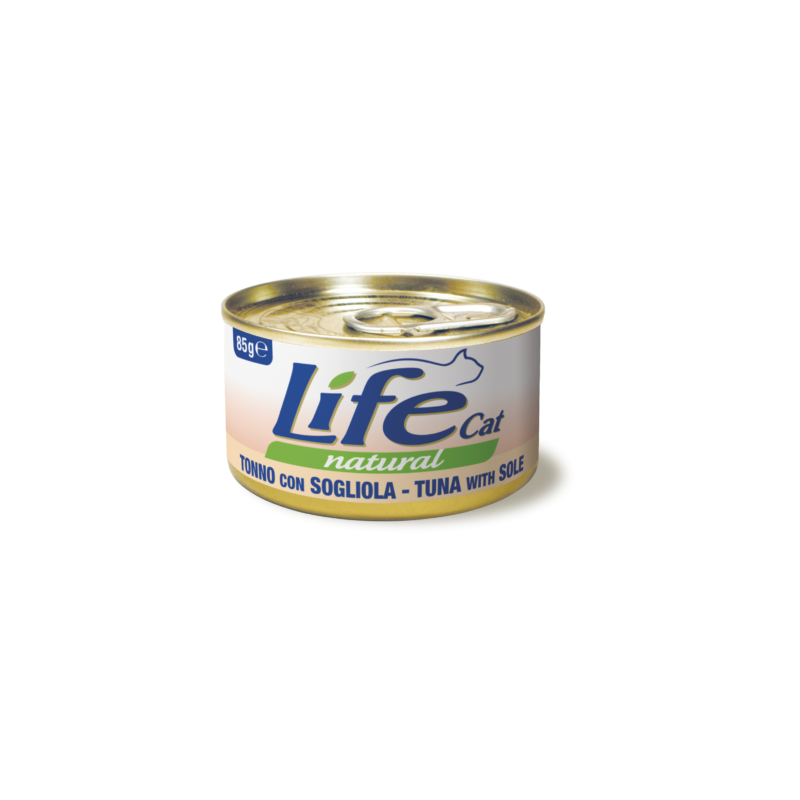 Alimento húmedo para gatos Life Natural, sabor Atún con Lenguado, 85gr