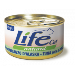 Life Natural comida húmeda para gatos sabor atún con bacalao de Alaska en lata de 85g