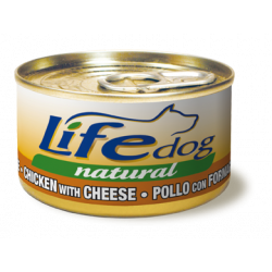 Life Natural 90g comida húmeda para perros de filetes de pollo con queso, alto en proteína