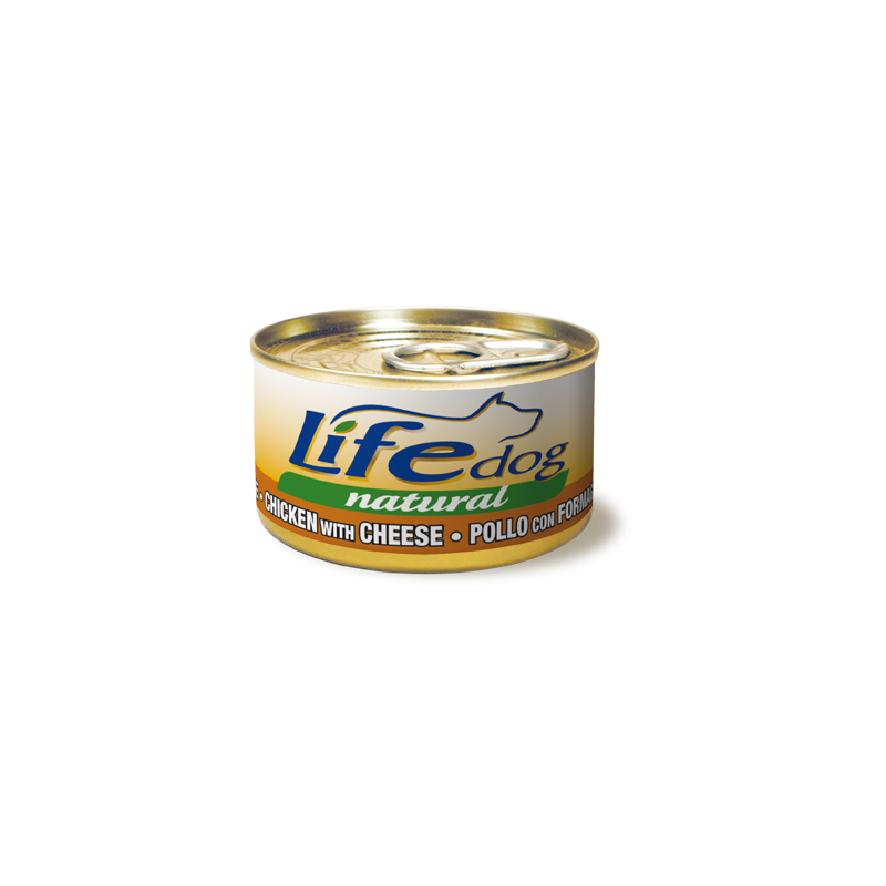 Life Natural 90g comida húmeda para perros de filetes de pollo con queso, alto en proteína