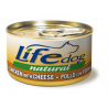 Life Natural 90g comida húmeda para perros de filetes de pollo con queso, alto en proteína