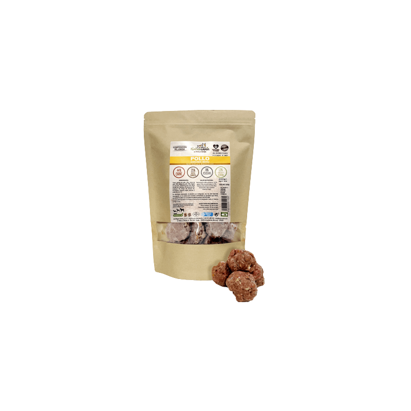 Menú BARF Naturcanin, albóndigas de pollo para perros con digestión sensible