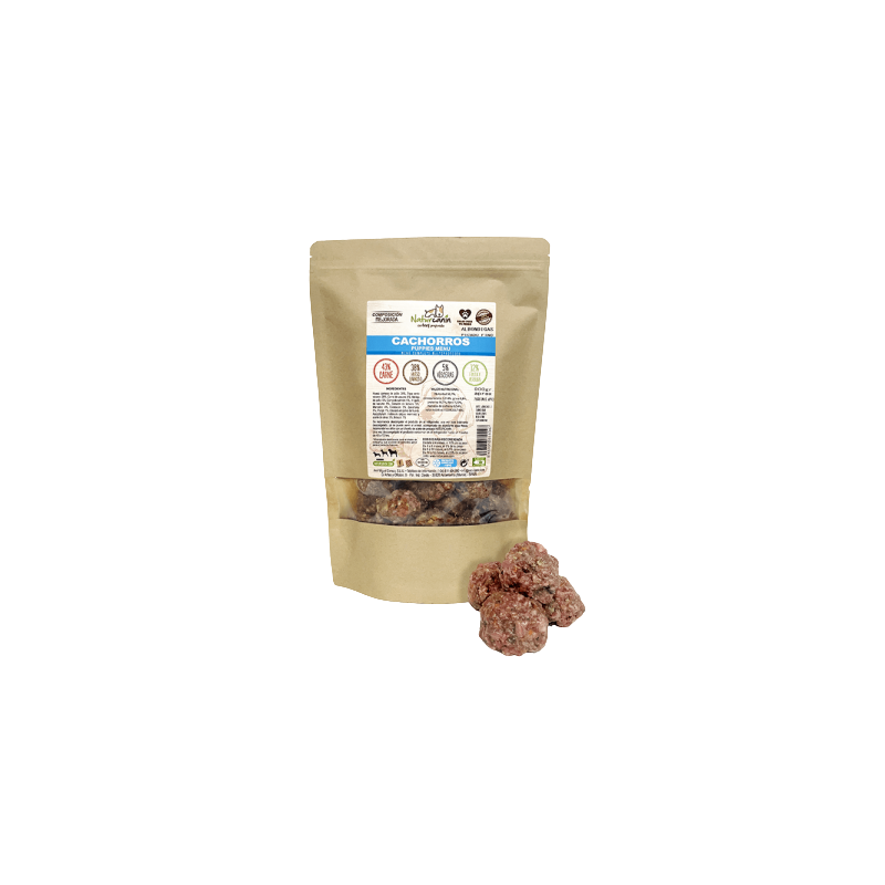 Menú BARF Naturcanin, albóndigas para cachorros en crecimiento